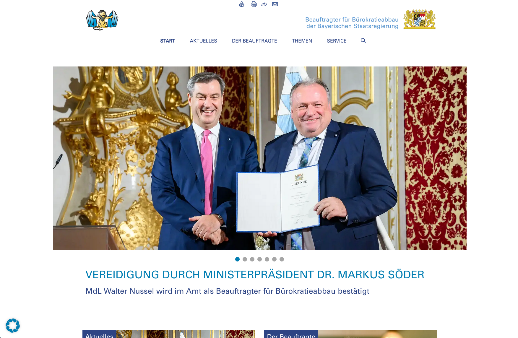 NorthRock software GmbH Project - Website voor de Beierse staatskanselarij