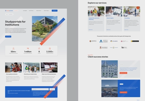 Upside Project - Redesign van de corporate marketing website van Studyportals
