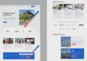 Upside Project - Redesign van de corporate marketing website van Studyportals