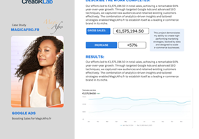 CreatikLab Project - Google Ads- en SEO-campagne zorgt voor 60% groei