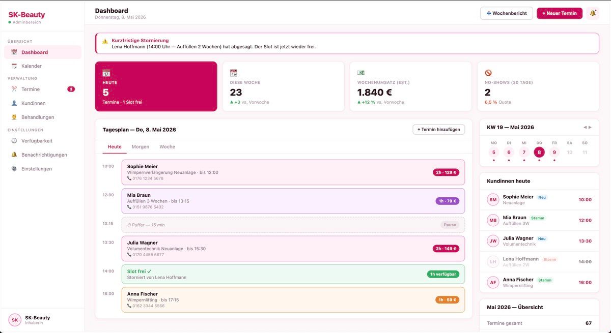 Ventas Webdesign CLG Project - SK-Beauty - Eigen online reserveringssysteem