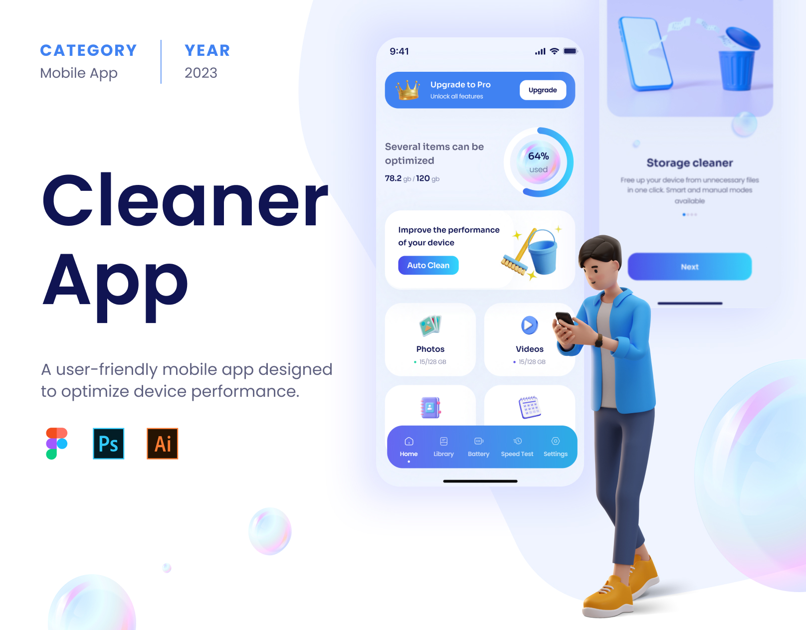 ANODA | Product Design Agency | UI UX Design | Project - Cleaner | Optimalisatie voor mobiele apparaten | UX/UI