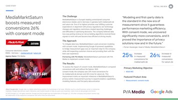 PIA Media MUC GmbH Project - MediaMarktSaturn verhoogt gemeten omzet met 26% met toestemmingsmodus