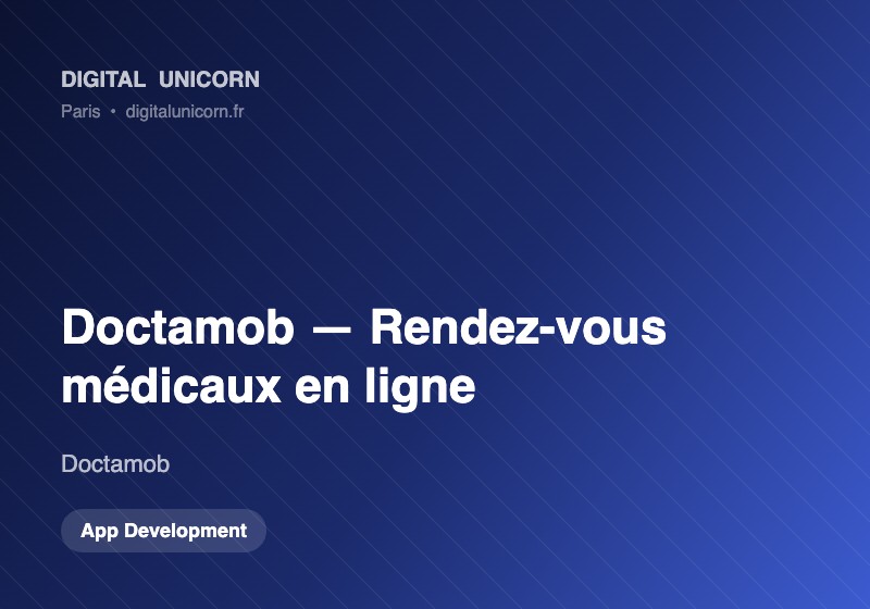 Digital Unicorn SAS Project - Doctamob, Platform voor het maken van medische afspraken in Togo