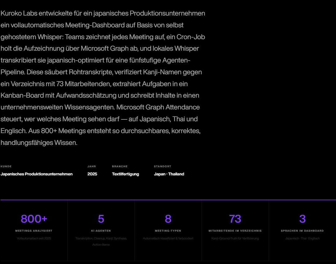 KI-dashboard met een pipeline voor 5 agents