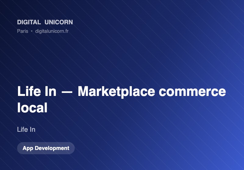 Digital Unicorn SAS Project - Leven in, Marketplace voor lokale handel, mobiele apps en maatwerk-CRM
