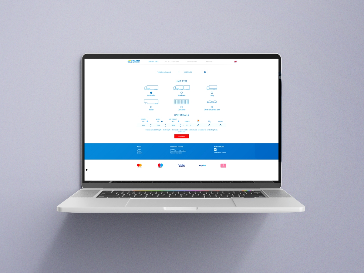 iseo Digitalagentur Project - TT-Line - webportaaloplossing voor freightbooking