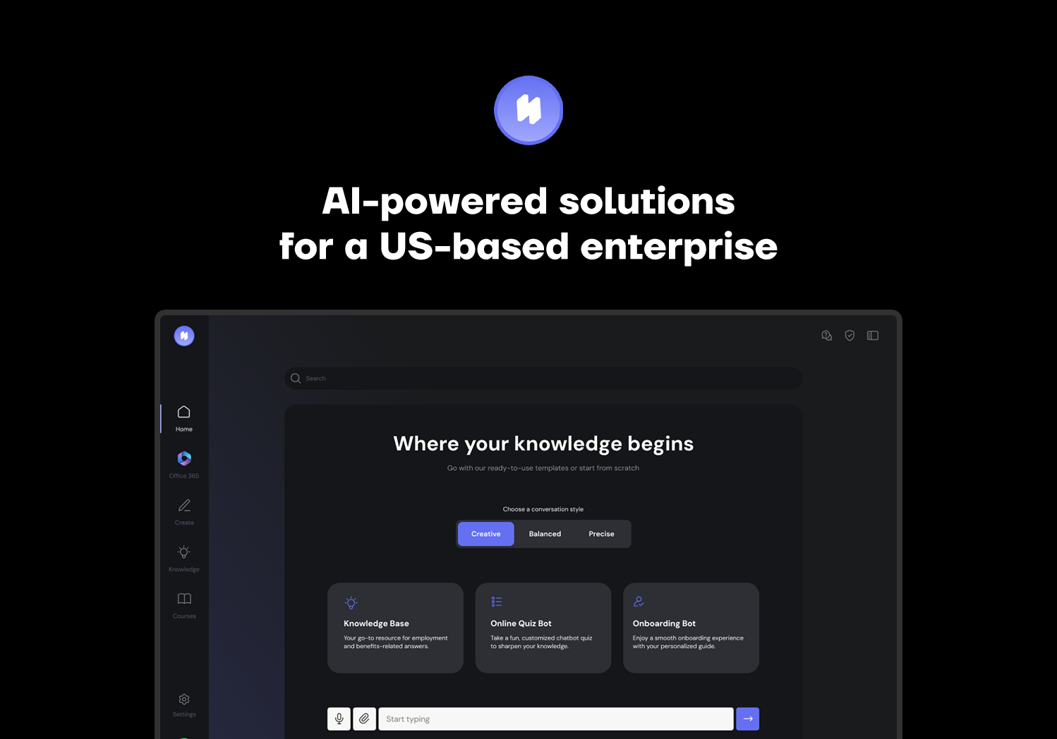 Uniridge Project - https://uniridge.co/cases/ai-powered-solutions-forenterprises-internalcommunication-and-training/