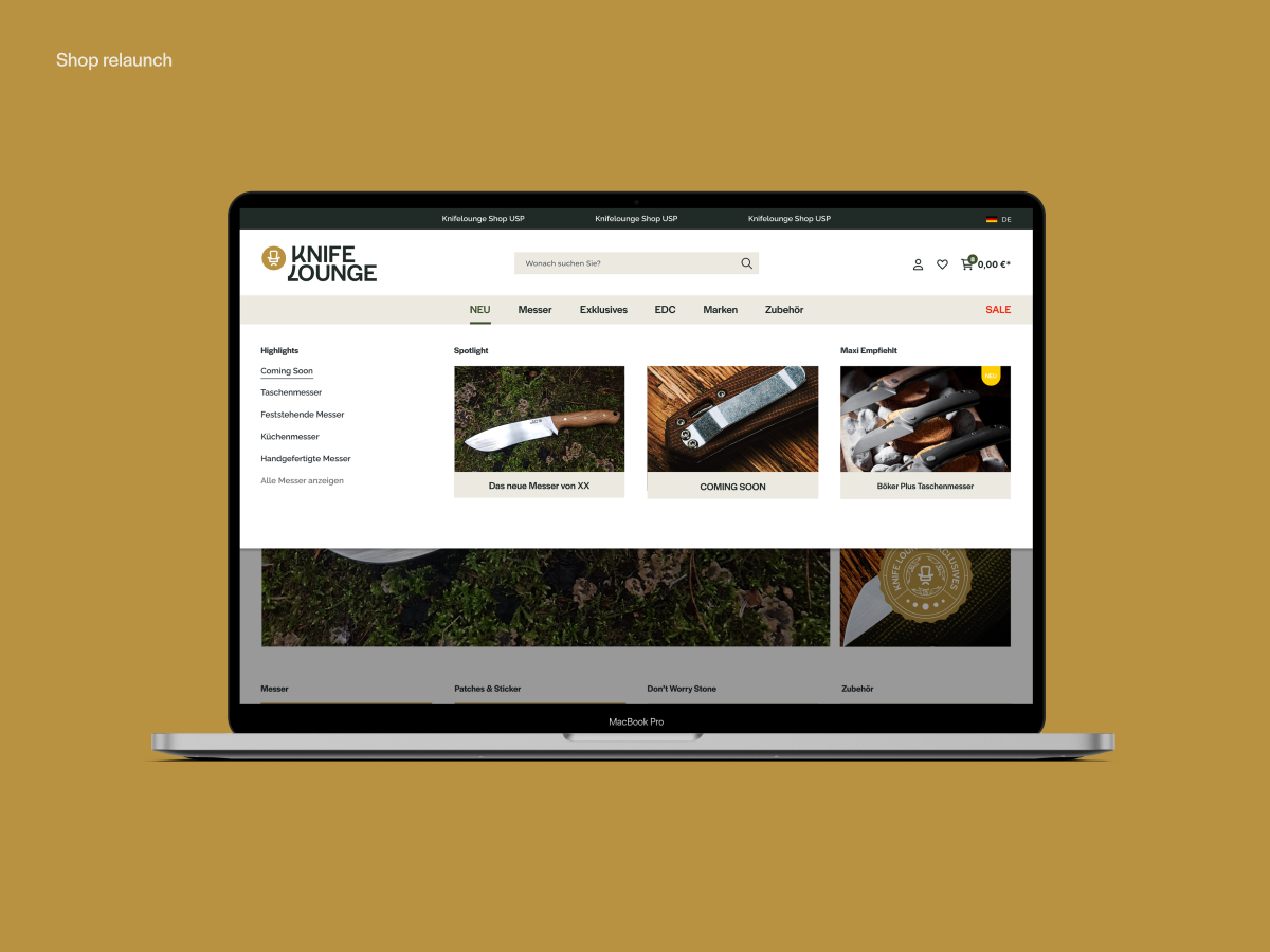 Digital Masters GmbH Project - Bedrijfscorporate identity en ontwikkeling - Knife Lounge.
