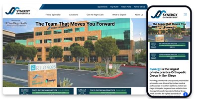 Website van Synergy Orthopedics