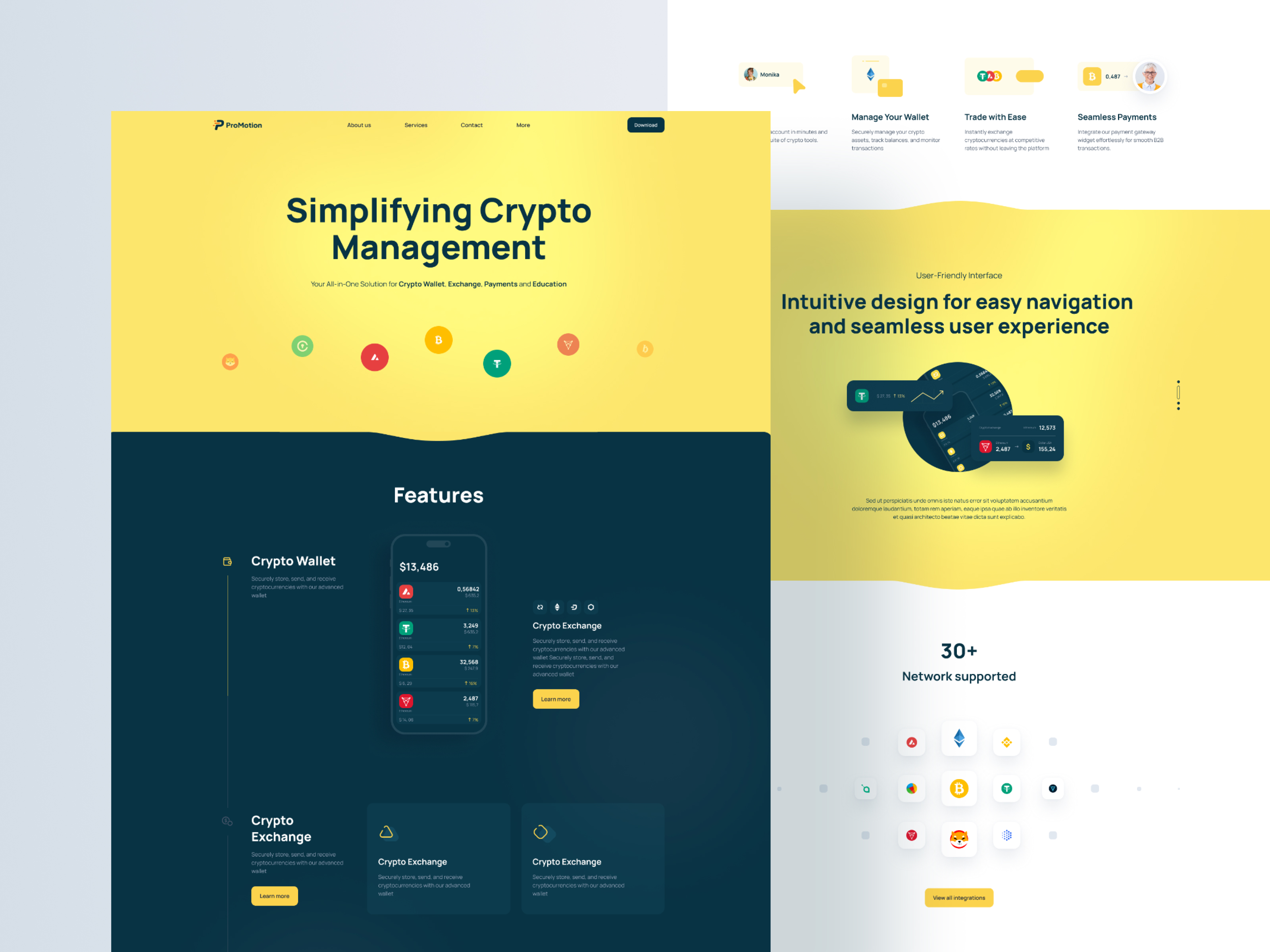 Createx Studio Project - Crypto wallet startup landingspaginas ontwerp