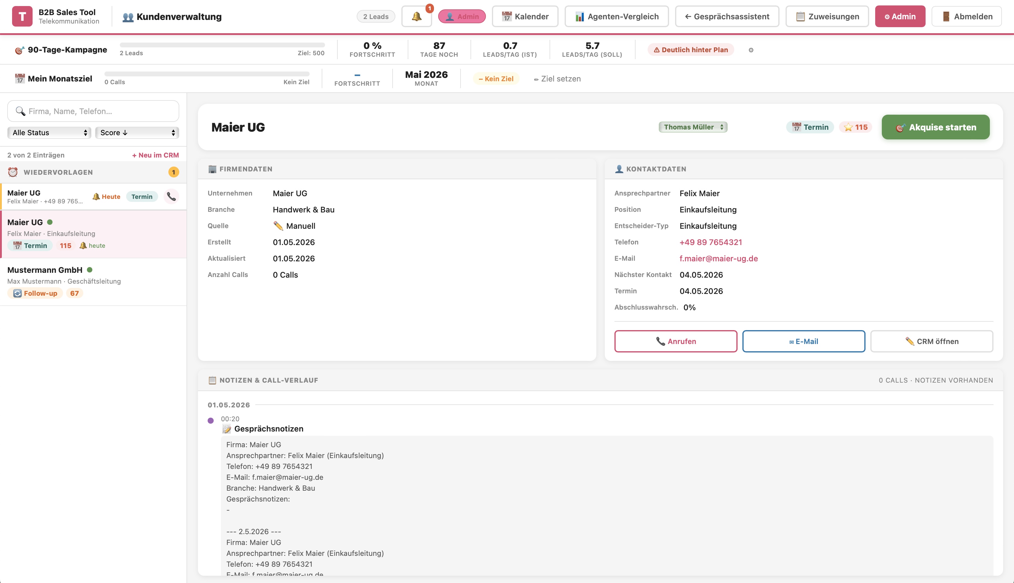 Ventas Webdesign CLG Project - Door AI aangedreven sales funnel, B2B salesautomatisering