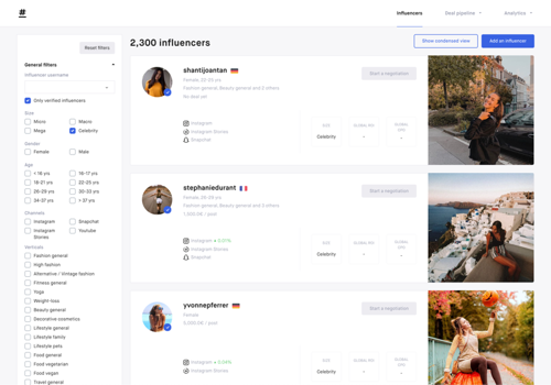 Granite Project - Tool voor het beheren van influencer-marketingcampagnes