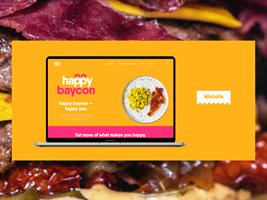 Digital Masters GmbH Project - Merkidentiteit en one pager voor happy foodz