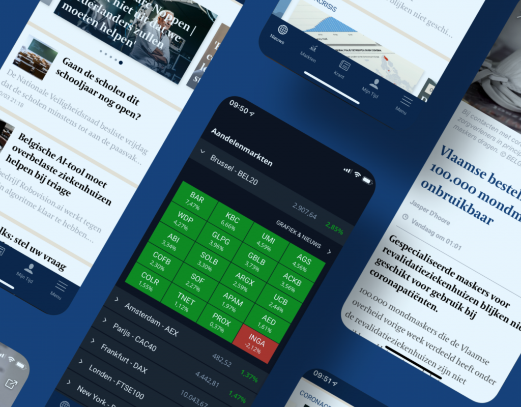 Endare Project - De Tijd/L'Echo mobiele krant-app