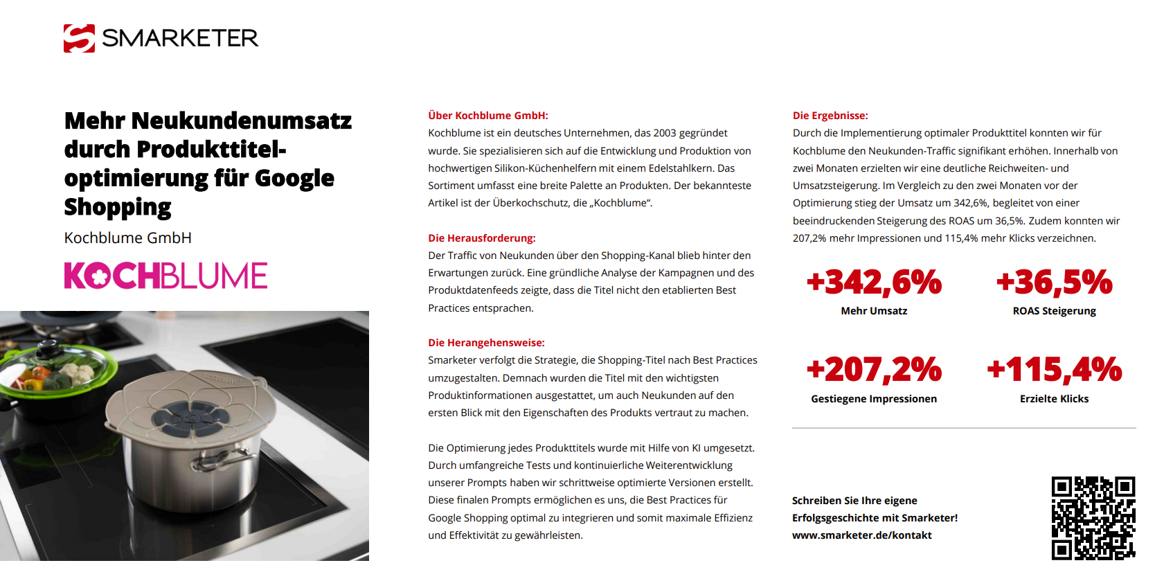 Smarketer GmbH | Google Ads Agentur Project - Meer nieuwe klantomzet door optimalisatie van producttitels voor Google Shopping