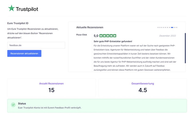 Integreer recensies uit andere portals