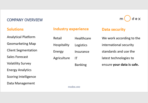Modex Analytics Project - Overzicht van bedrijfsoplossingen en branches