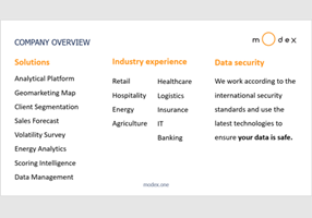 Modex Analytics Project - Overzicht van bedrijfsoplossingen en branches