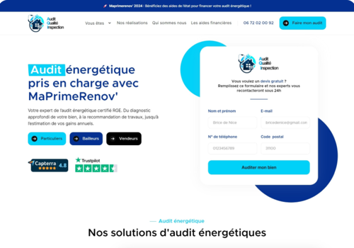 Easyweb Project - AQI-showcasewebsite & leadgeneratie