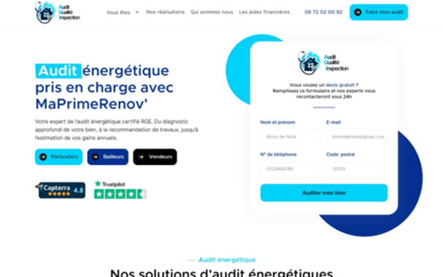 Easyweb Project - AQI-showcasewebsite & leadgeneratie