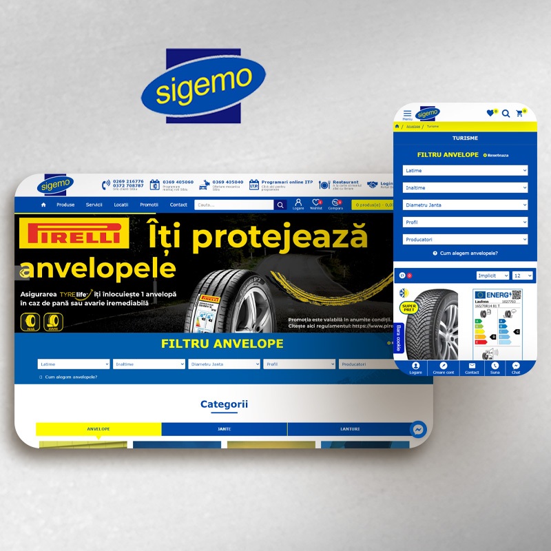 SC PRONET DESIGN SRL Project - Reifengeschäft www.sigemo.ro