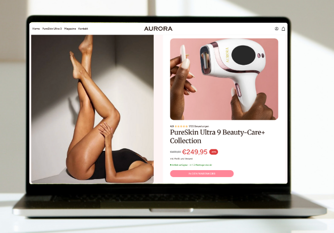 Vanced Media | Webdesign, Online-Marketing, SEO/GEO Project - Shopify-webshop voor AURORA PureSkin