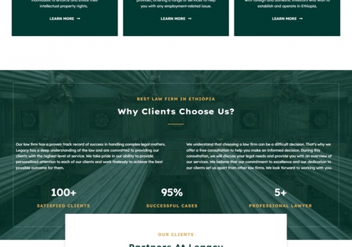 Creative Web Ethiopia Project - websiteontwikkeling voor Legacy Law Firm LLP