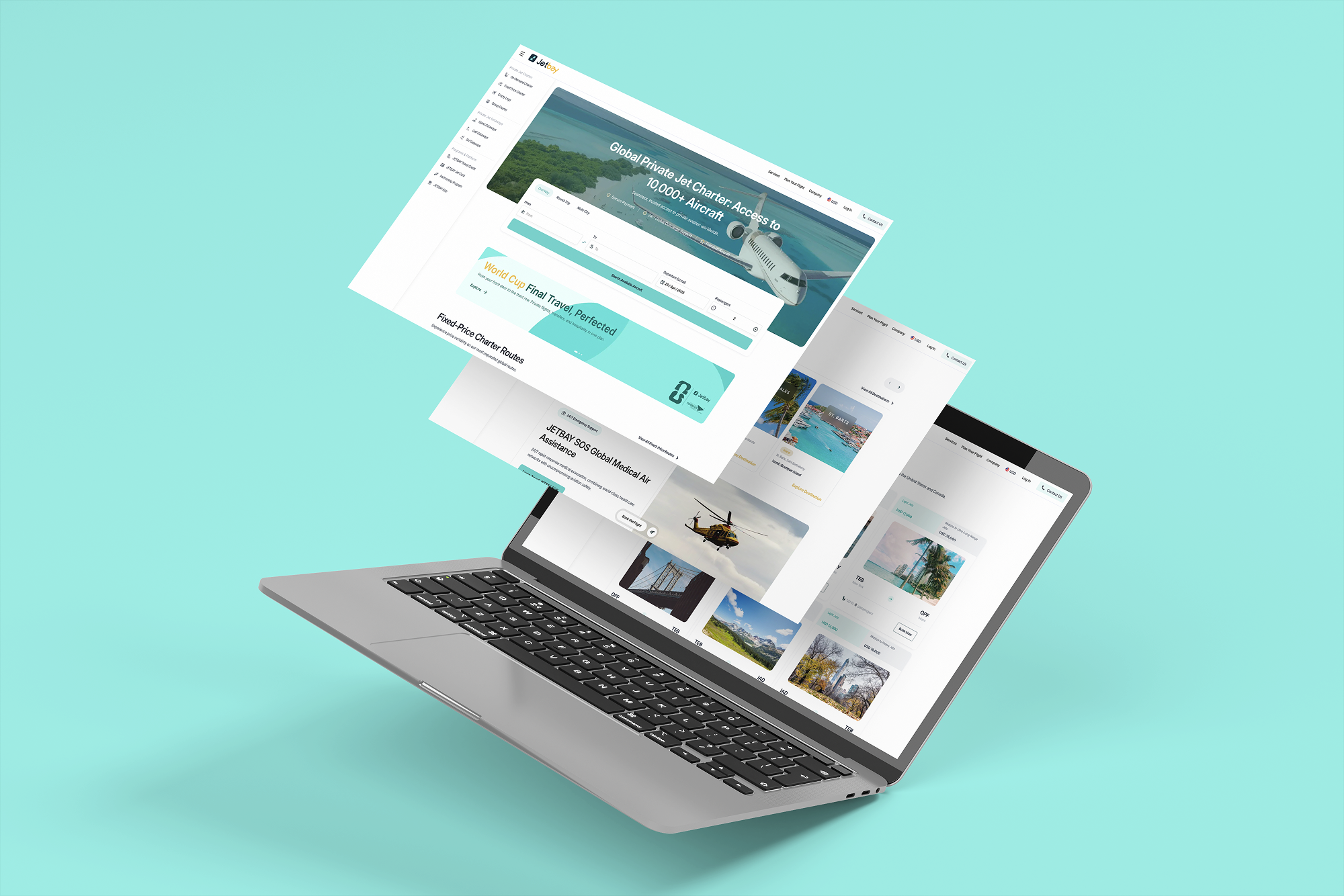 TouchZen Media Project - Jetbay Privé Jet Charterplatform