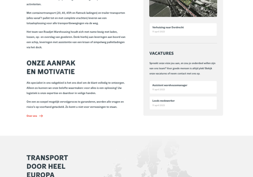 Rubrix Project - Website voor een Europees logistiek bedrijf