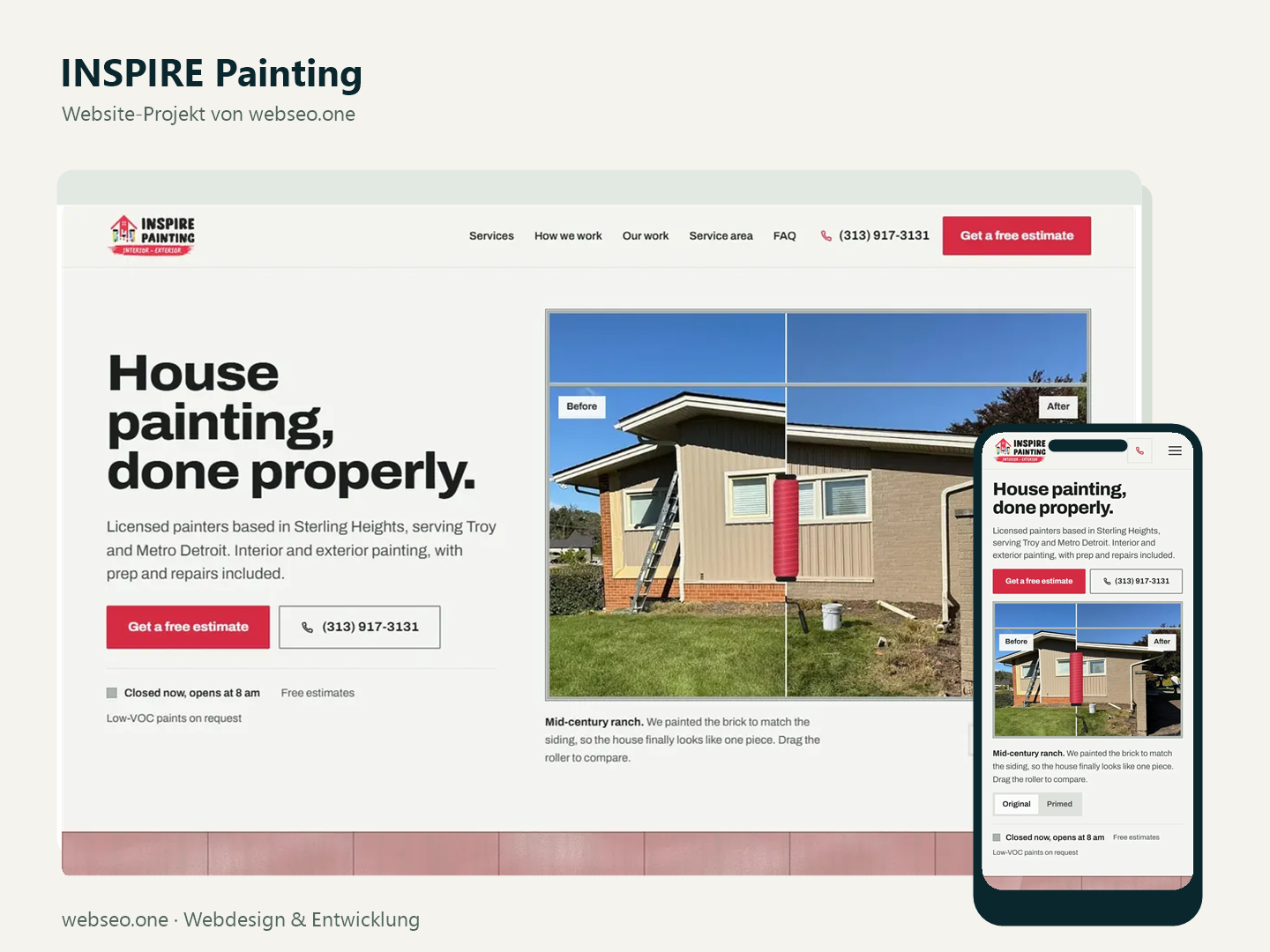 webseo.one Project - INSPIRE Painting, website voor de Amerikaanse markt