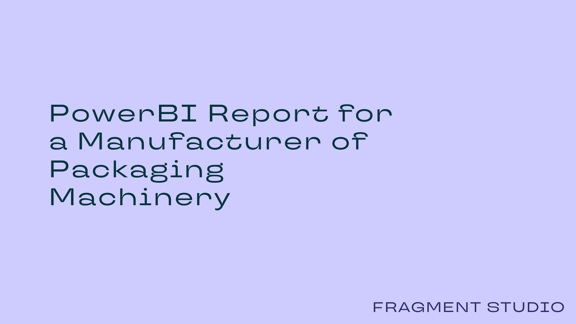 Neural Asseembly Project - PowerBI-rapport voor een fabrikant van verpakkingsmachines