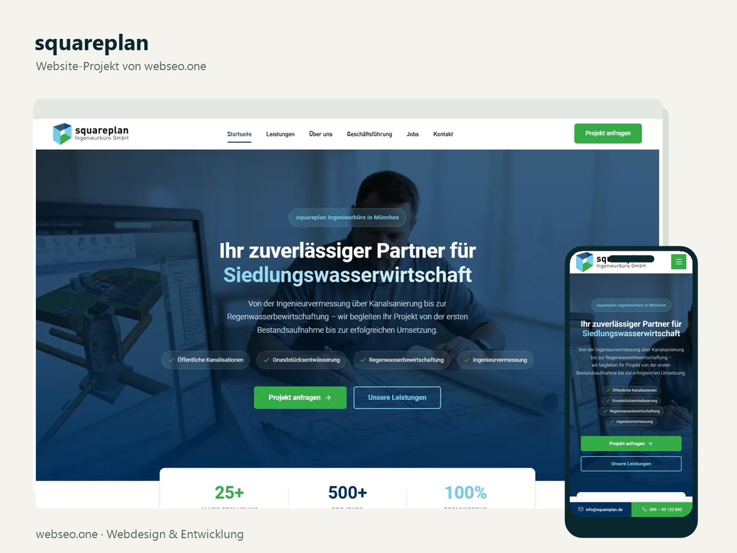 webseo.one Project - squareplan, webdesign voor een ingenieursbureau